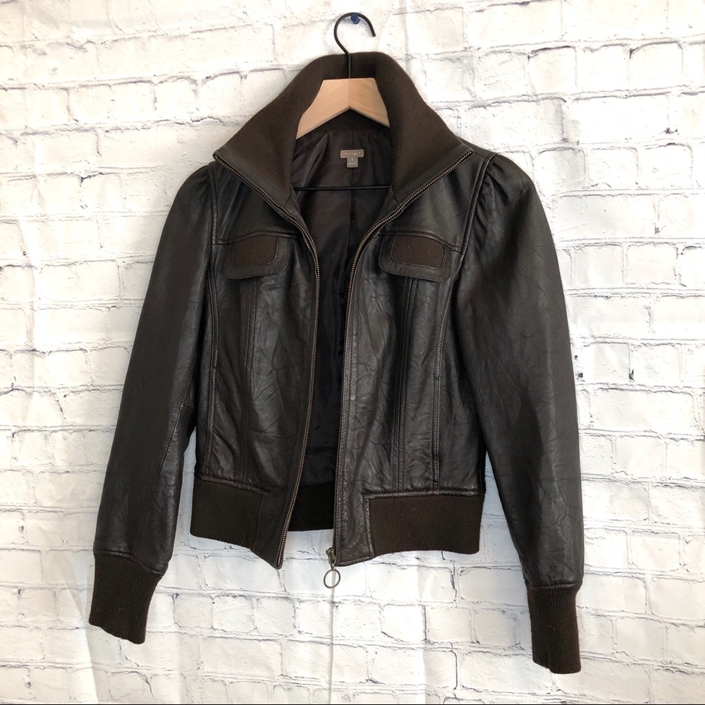 Halogen Lambskin Leather Jacket
